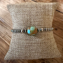 Sterling Navajo Pearl & Kingman Turquoise Bracelet