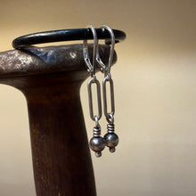Sterling Paperclip Chain & Navajo Pearl Earrings