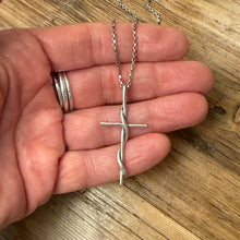 Sterling Silver Twisted Cross Necklace
