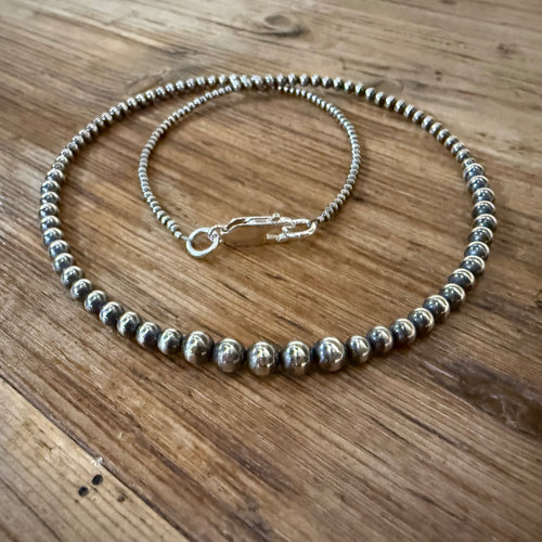 Graduated Sterling Navajo Pearl Necklace
