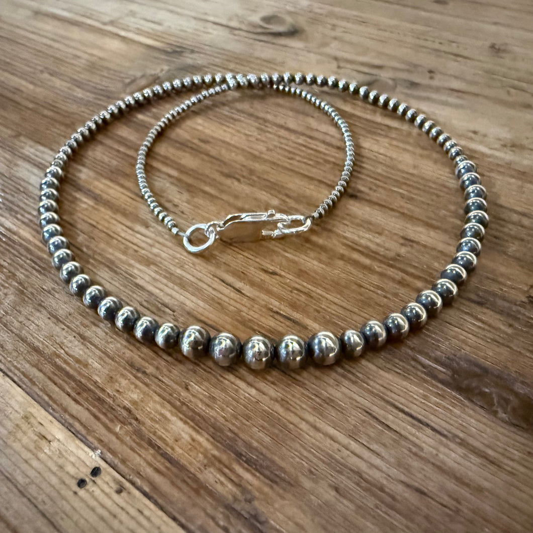Graduated Sterling Navajo Pearl Necklace