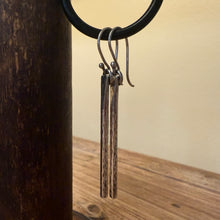 Hammered Sterling Bar Earrings