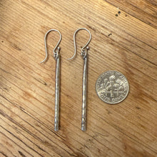 Hammered Sterling Bar Earrings