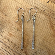 Hammered Sterling Bar Earrings