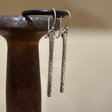 Hammered Sterling Bar Earrings