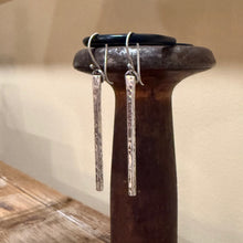 Hammered Sterling Bar Earrings