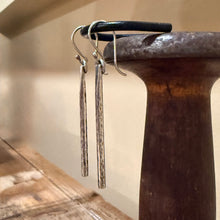 Hammered Sterling Bar Earrings