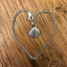 Hand Stamped Sterling Cross Pendant Necklace