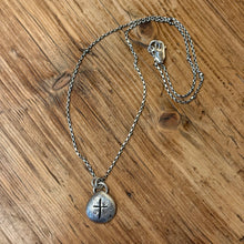 Hand Stamped Sterling Cross Pendant Necklace