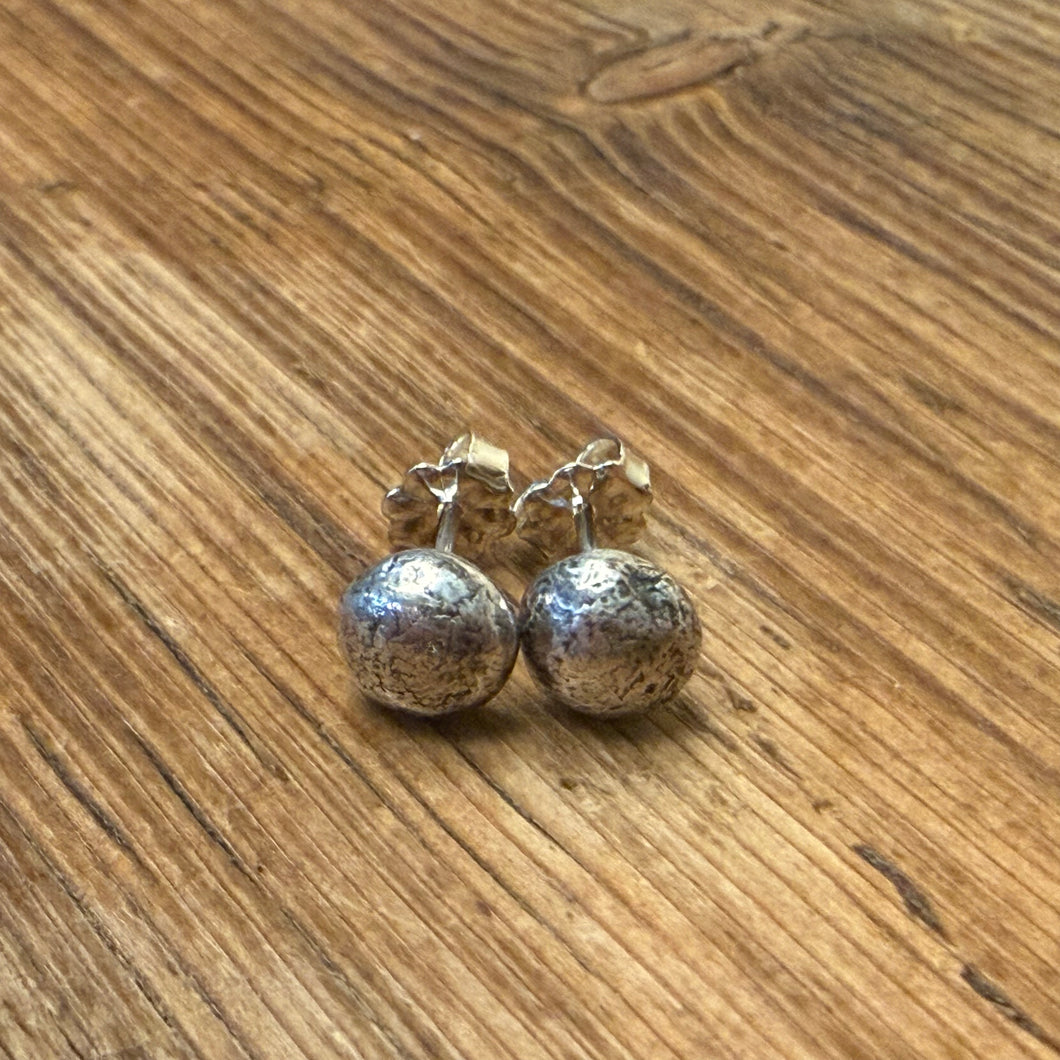 Melted Sterling Silver Stud Earrings