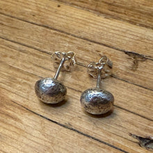 Melted Sterling Silver Stud Earrings