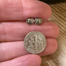 Sterling Silver Bezel Set Pyrite Stud Earrings