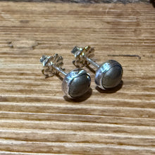 Sterling Silver Bezel Set Pyrite Stud Earrings