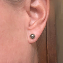 Sterling Silver Bezel Set Pyrite Stud Earrings