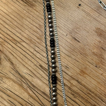 Sterling Silver Navajo Pearl & Black Onyx Multi Strand Necklace