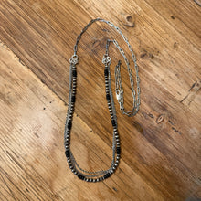 Sterling Silver Navajo Pearl & Black Onyx Multi Strand Necklace