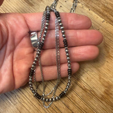 Sterling Silver Navajo Pearl & Black Onyx Multi Strand Necklace