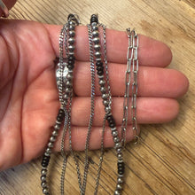 Sterling Silver Navajo Pearl & Black Onyx Multi Strand Necklace