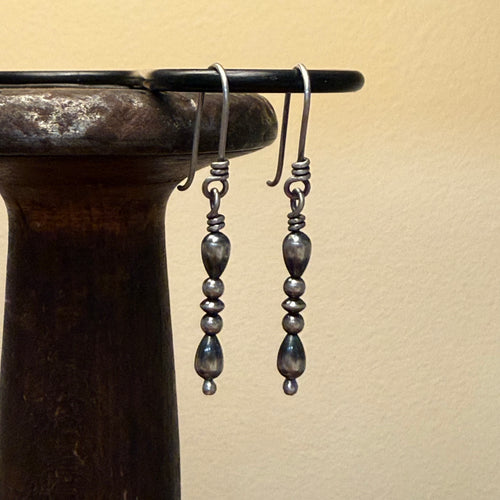 Sterling Silver Navajo Pearl Dangle Earrings