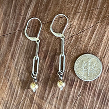 Sterling Paperclip Chain 14K Yellow Gold Earrings