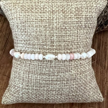 Pink Peruvian Opal Keshi Nugget Pearl Bracelet