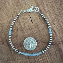Navajo Pearl Natural Aquamarine Bracelet