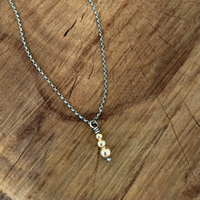 14K Yellow Gold Bead Charm Necklace