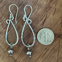 Sterling Silver Navajo Pearl Teardrop Earrings