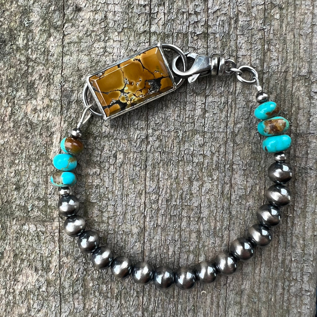 Treasure Mountain & Kingman Turquoise Navajo Pearl Bracelet