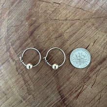 Sterling Silver 14K Yellow Gold Hoops