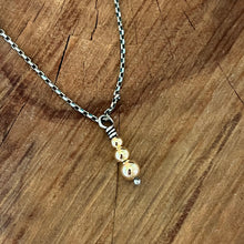 14K Yellow Gold Bead Charm Necklace