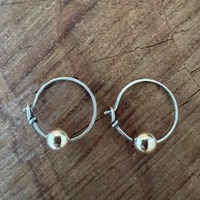 Sterling Silver 14K Yellow Gold Hoops