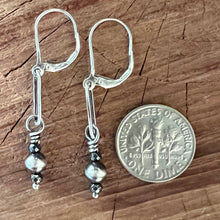 Paperclip Chain Navajo Pearl Hematite Earrings