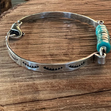 Wire Wrapped Turquoise Sterling Bangle Bracelet