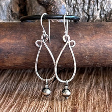 Sterling Silver Navajo Pearl Teardrop Earrings