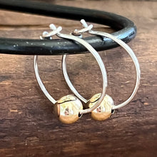 Sterling Silver 14K Yellow Gold Hoops