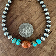 Navajo Pearl Kingman Turquoise Apple Coral Bracelet