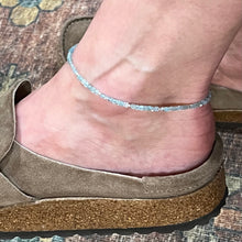 Natural Light Blue Apatite Ankle Bracelet
