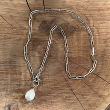 Baroque Pearl Paperclip Chain Lariat