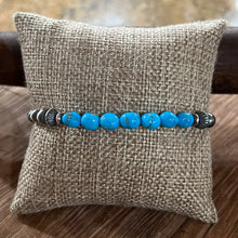 Sleeping Beauty Turquoise Navajo Pearl Arrow Charm Bracelet
