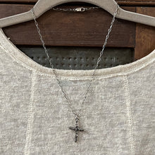 Melted Sterling Silver Cross Necklace