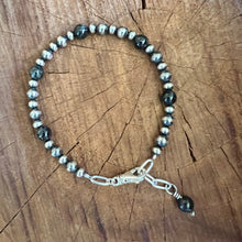 Navajo Pearl Black Jade Bracelet
