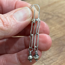 Paperclip Chain Navajo Pearl Earrings
