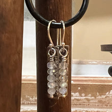 Labradorite Hammered Sterling Silver Earrings