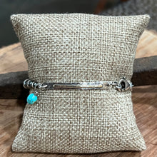 Navajo Pearl Kingman Turquoise Mixed Metal Bar Bracelet