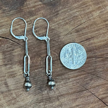 Paperclip Chain Navajo Pearl Earrings