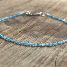 Natural Light Blue Apatite Ankle Bracelet