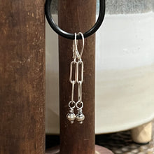 Paperclip Chain Navajo Pearl Earrings