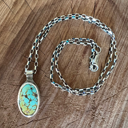Bezel Set Wild Horse Turquoise Necklace