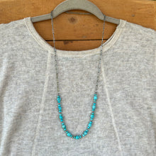 Kingman Turquoise Navajo Pearl Paperclip Chain Necklace